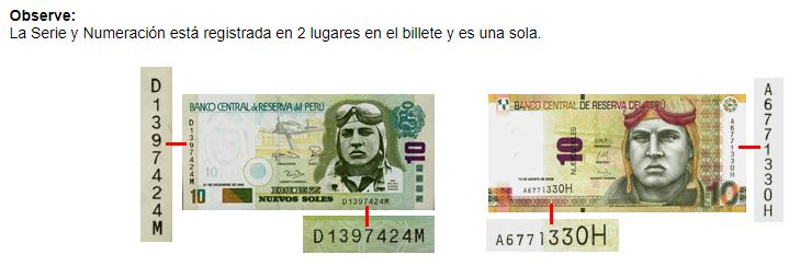 Sistema del banco central de Perú para detectar billetes falsos seriales