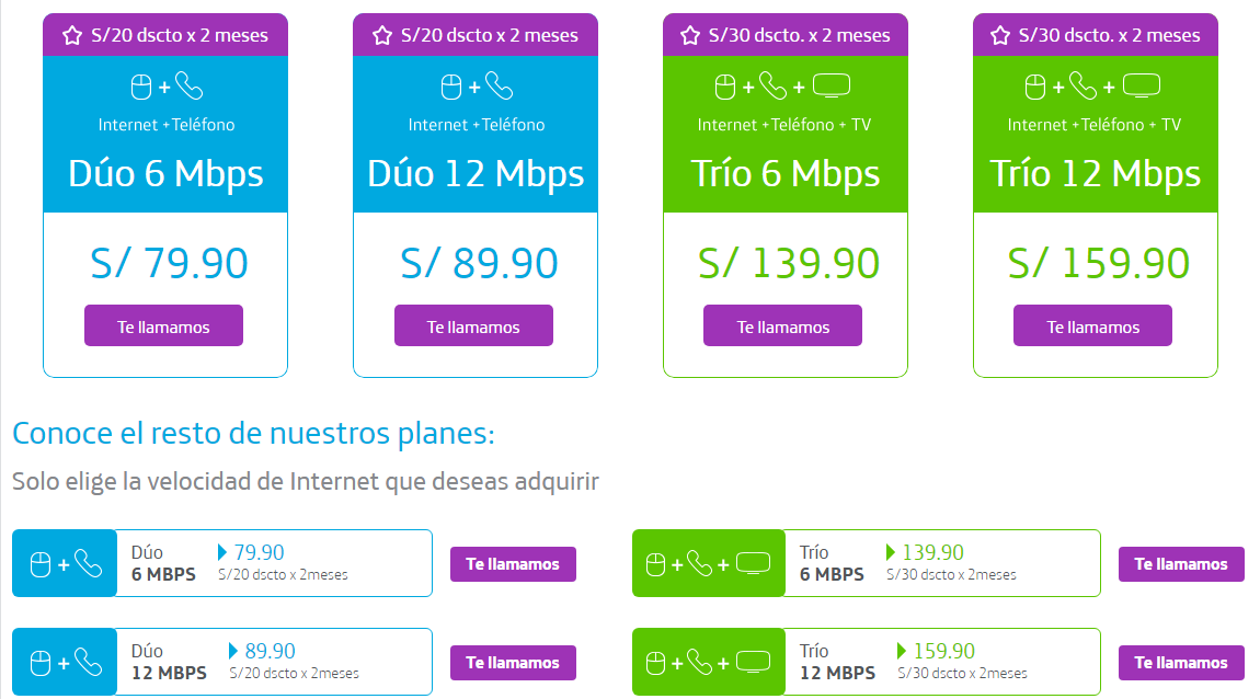Planes de Internet Movistar Perú 2018